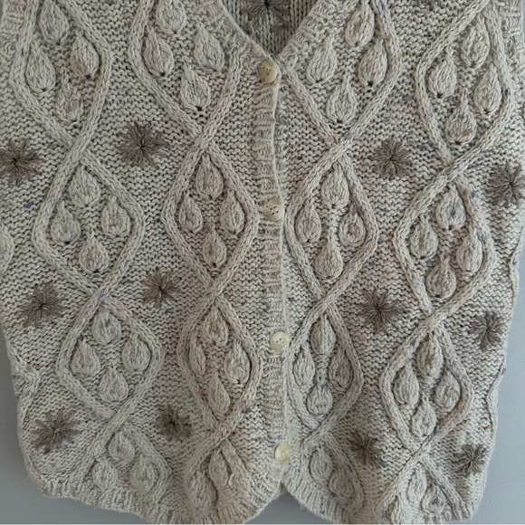 Vintage Marsh Landing Textured Hand Knitted Vest in Cream Women’s Size 8 - Picture 6 of 7